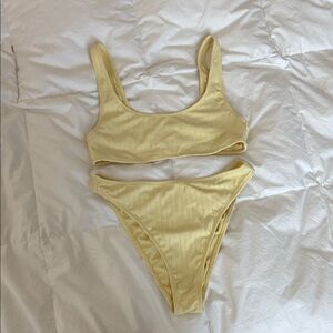 PacSun Light Yellow Bikini Top